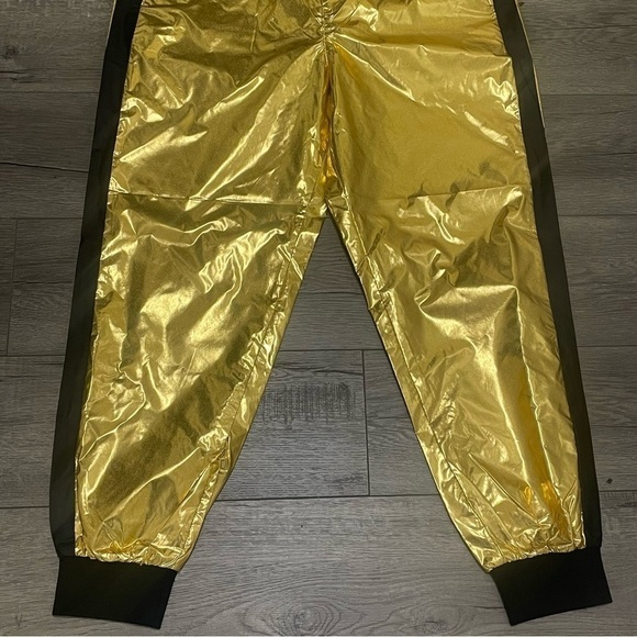 RALPH LAUREN Women's Gold Metallic Taffeta Jogger Track Pants Size 12 NWT $225 - Picture 3 of 11